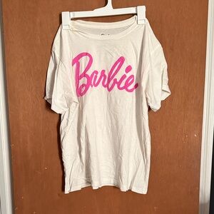 Barbie White Tee with Pink Logo - Short Sleeve